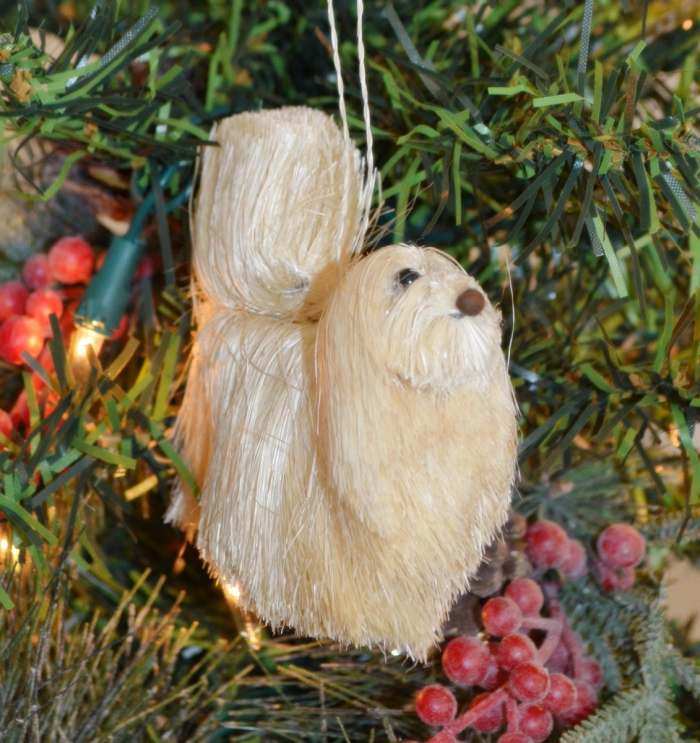 Brushart Bristle Brush Ornament Dog Maltese